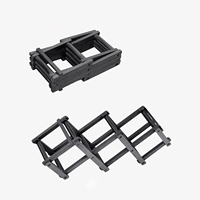 Porte-bouteilles moderne en bambou noir, petit format, avec design pliable pour organiser et ranger les bouteilles