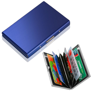 Porta Tarjetas con Logotipo Personalizado |   Estuche para Tarjetas de Visita de Cuero con Bloqueo de Señalización RFID de Acero Inoxidable |   Regalos Corporativos Promocionales al por Mayor - Product Image 2