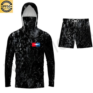 เสื้อตกปลาแขนยาวพิมพ์ลายพรางแบบซับลิเมชั่นสั่งทำพิเศษ ป้องกันรังสียูวี 50 พร้อมฮู้ด - Product Image 2