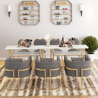 Led meubles manucure équipement de bureau de fantaisie tabouret lumière et ensemble de chaise pour triple salon de beauté table à ongles