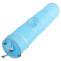 Tunnel pour chat pliable en polyester, écologique et durable, style classique, petit modèle, pour l'exercice et le jeu interactif, motif arc-en-ciel