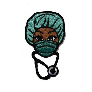 Nurse Embroidery Cute Style Patch Custom Black Nurse Uniform Iron on Badge Patches for Clothes Decoration - Product Image 2