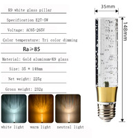 Ampoule LED de Luxe en Verre Cristal Effet Bulle Culot E26/E27 Alimentation CA Intensité Variable Blanc Chaud 3500K Garantie 3 Ans IRC80 50000 Usage Résidentiel
