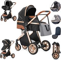 Fournisseur de la Chine Poussette de luxe pour bébé 3 en 1 Poussette pliante bidirectionnelle haute landau pour bébé avec siège auto