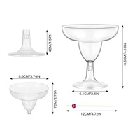 Gobelet à vin en PS transparent jetable, 150 ml, 5 oz, coupe en plastique Margaret pour mariage, anniversaire, banquets