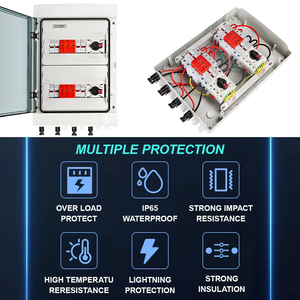 4 đầu vào 2 đầu ra năng lượng mặt trời quang điện PV Combiner box với Surge sét bảo vệ DC cầu chì MCB <span class=keywords><strong>SPD</strong></span> hộp chống thấm nước IP65 EA-CB-PV - Product Image 4