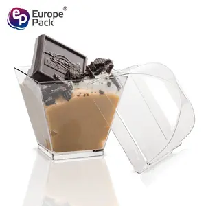 Taza de plástico desechable personalizada, vasos de plástico transparente para batidos con tapas de cúpula, venta al por mayor