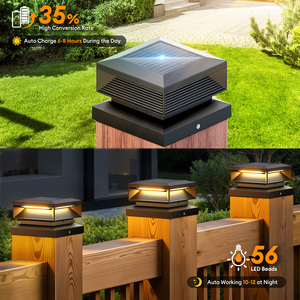 Lampes solaires modernes pour poteaux de clôture, éclairage extérieur plus lumineux, 3 modes LED, lampes solaires de jardin pour poteaux en vinyle, en bois, 4x4, 5x5, 6x6 - Product Image 2