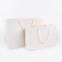 Vente en gros d'emballage en carton avec logo personnalisé sac en papier blanc de luxe pour bijoux à provisions avec poignées