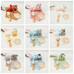 Crochet Animal sonajero juguete doblado de punto Vintage niños niñas bebé conjuntos de ropa de cama manta recién <span class=keywords><strong>nacido</strong></span> bebé regalo conjunto cesta - Product Image 2