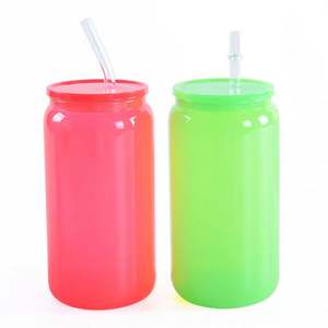 Noël Halloween Brun Café Violet Foncé Orange Vert Crème Couleur 16Oz Bière En Plastique Peut Blanc pour UV DTF Wrap - Product Image 3