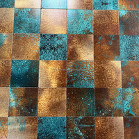 Nouvelle arrivée feuille carrée en métal doré peler et coller 12 "X12" utilisation de carreaux de mosaïque d'impression à jet d'encre pour mur