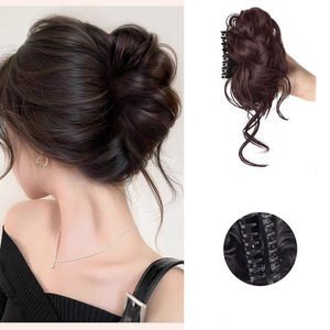 Extensions de chignon désordonné pour femmes, postiches synthétiques volumineuses à clipser, accessoires capillaires naturels et faciles à poser - Product Image 2