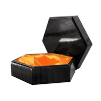 Luxe Eid Mubarak cadeaudoos, hoogwaardige houten verpakking, hexagonale vorm voor gedroogd fruit en snoep, OEM aangepaste logo.