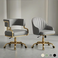 Ensemble de chaise de manucure en cuir PU avec base dorée de luxe moderne, tabouret professionnel pour technicien de pédicure, avec roulettes, usage commercial
