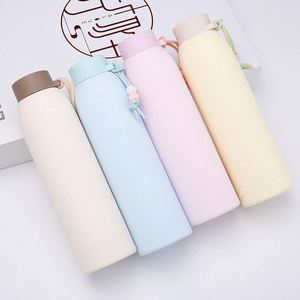 Tragbarer Unisex-Studentenbecher mit Doppelperlen-Isolierung, Verbrühungsschutz und Fallschutz, Doppelwandige Glasisolierung für Unterwegs-Trinken - Product Image 1