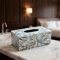 Boîte à mouchoirs en coquille naturelle Leshf - Minimalisme moderne - Décoration multifonctionnelle pour table basse - Salon - Utilisation domestique - Design créatif
