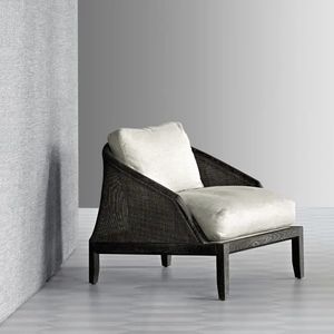 फ्रेंच विंटेज चेस्टरफील्ड सोफा ठोस लकड़ी रतन आराम कपड़े के लिए आराम कपड़े - Product Image 4