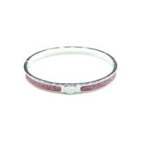 Bracelet à breloques pour femme en acier inoxydable 316L plaqué or PVD, design cœur en cristal rose, cadeau romantique