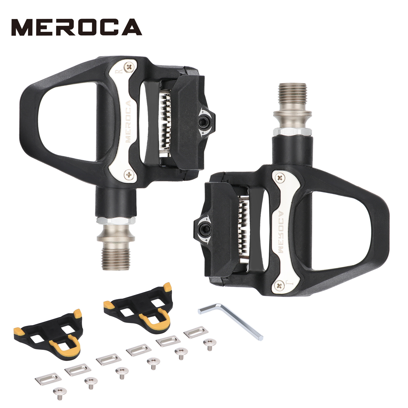 Pedales de carretera R26 de nylon negro (con calas)