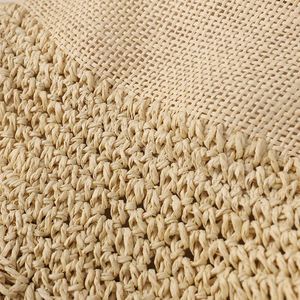 Sombrero de Paja Tejido a Mano de Alta Calidad para Mujer, Transpirable, con Protección Solar, Estilo Casual, Tipo Pescador, para Playa - Product Image 3