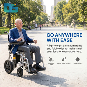 Fauteuil roulant électrique pliable et portable, léger, avec moteur puissant de 400 W, pour adultes handicapés et personnes âgées - Product Image 5