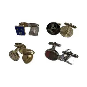 High Quality Make Your Own Company Logo 3D Metal Brass Zinc Alloy Gold Custom Cufflinks