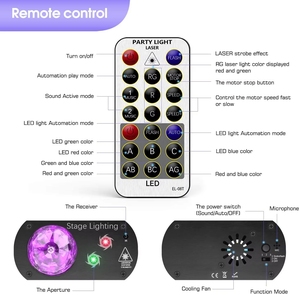 LED Magic Ball Light Multi Pattern Red <strong>Green</strong> Blue <strong>Laser</strong> Light Sound Control DJ Disco Stage Light with Remote Control - Product Image 3