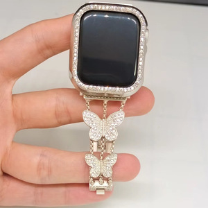 Bracelet en strass papillon Upro Jewelry pour Apple Watch 11 10 9 8 7 SE 46 mm 42 mm 45 mm 41 mm 44 mm 40 mm, bracelet à maillons diamantés - Product Image 3