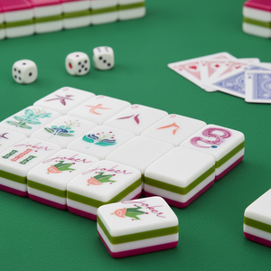 Set di Tessere Mahjong in Acrilico <span class=keywords><strong>a</strong></span> 4 Strati - Stile Americano di Lusso con Design <span class=keywords><strong>a</strong></span> <span class=keywords><strong>Tema</strong></span> Natalizio Rosa - Product Image 6