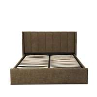 Cama Otomana Moderna Tapizada con Cabecero de Ala y Plataforma de Almacenamiento, Tamaños Queen, King, Full, Twin, con Compartimento de Almacenamiento Oculto y Elevable