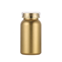 Bouteilles de pilules plaquées or en plastique acrylique emballage capsule souple produit de soins de santé supplément comprimés flacon de médicaments