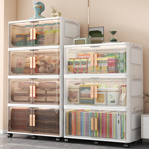 Portaoggetti all'ingrosso in plastica pieghevole scatola portaoggetti in plastica di grande capacità di vestiti libri di plastica snack pieghevole armadietto pieghevole - Product Image 3