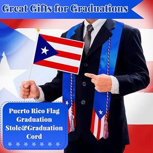 Estola de Graduación con Bandera Nacional y Juego de Cordones de Honor, Regalo Ecológico Unisex para Graduados de la Clase de 2026 - Product Image 3