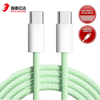 Kabel Pengisian Cepat USB Type-C 60W Berkualitas Tinggi OEM 1M/Jaket Nilon Kustom untuk iPhone 15/16/17 Kamera Konduktor Tembaga Murni