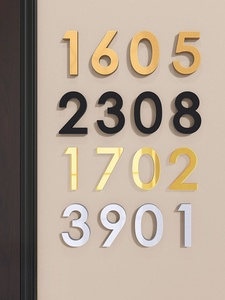 Señales Direccionales de Acrílico Grueso Personalizadas <span class=keywords><strong>para</strong></span> Habitaciones de Hotel, Placas Modernas con Número de Habitación y Flecha <span class=keywords><strong>para</strong></span> Señalización de Pasillos de Hotel - Product Image 6