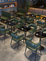 Café-restaurant Pub Bar Booth Canapé Sièges Ensemble de meubles Design moderne Prix pas cher Restaurant Métal Fer Ensemble de salle à manger Tables à manger