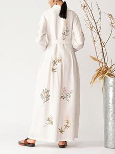 <span class=keywords><strong>Abiti</strong></span> <span class=keywords><strong>estivi</strong></span> di nuovo Design per le signore <span class=keywords><strong>abiti</strong></span> modesti Casual con <span class=keywords><strong>motivi</strong></span> floreali ricamati in lino cotone Maxi abito - Product Image 2