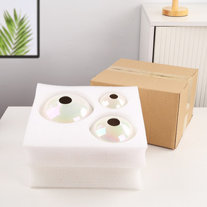 แจกันเซรามิกทรงลูกบอลเคลือบมุกสีใหม่แจกันเซรามิกสีเบจสำหรับตกแต่งภายในทรงกลมที่ทันสมัย - Product Image 2