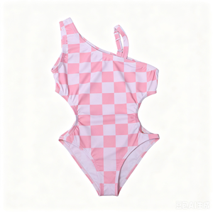 Combinaison de bain bébé personnalisée A26-20, imprimé Hawaï, dos croisé, polyester/nylon respirant et imperméable - Product Image 1