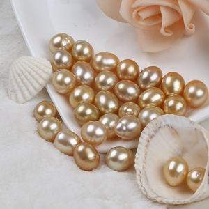 11-12Mm Bán Buôn Tự Nhiên Lỏng Ngọc Trai Nước Mặn Biển Nam Vàng Gạo Hình Dạng Ngọc Trai - Product Image 3