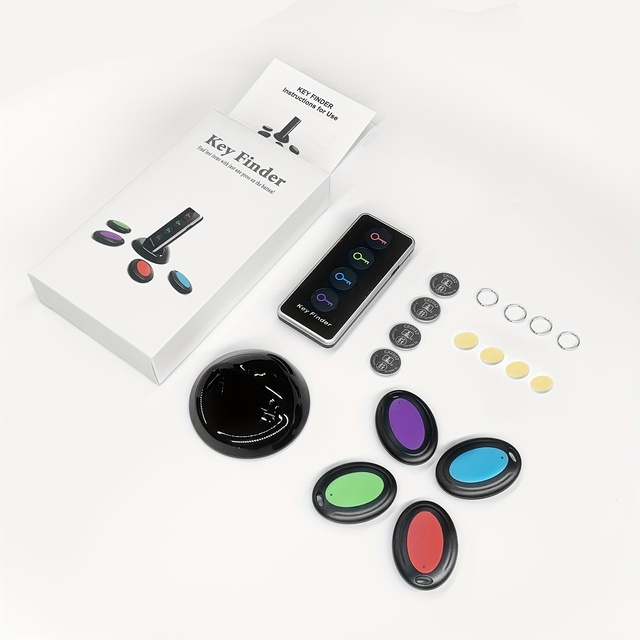 Remote Key Finder, Anti-Lost Reminder Tracker Wireless Key RF Locator for Phone Pets Keychain with 4 Receivers