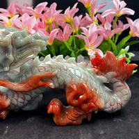 Dragon de jade Xiuyu en cristal sculpté à la main pour la décoration