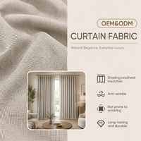Tissu de rideau occultant complet ColosTex OEM ODM Nano aspect coton polyester lin, largeur 280 cm, vente en gros par rouleau