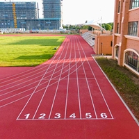Piste d'athlétisme hybride en PU entièrement coulée sur site, conforme aux normes IAAF, système de surface granulaire EPDM de 13 mm