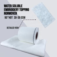 Rouleau de tissu non tissé PVA brodé, aiguilleté, hydrosoluble, écologique, antistatique, léger, extensible, style uni