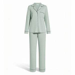 طقم بيجامات نسائية من Hongbo الأكثر مبيعاً مكون من قطعتين لفصل الخريف, بيجامات نوم مريحة وقابلة للتنفس من ألياف الخيزران والسباندكس للبيع بالجملة - Product Image 4