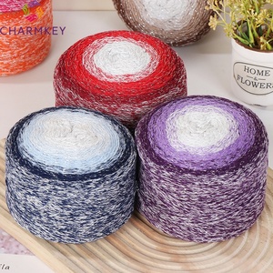 Prix surprise 87% <span class=keywords><strong>coton</strong></span> 13% <span class=keywords><strong>fil</strong></span> d'argent 200g dégradé creux <span class=keywords><strong>coton</strong></span> gâteau <span class=keywords><strong>fil</strong></span> à tricoter pour Crochet sacs - Product Image 4