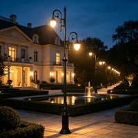 Lampadaires décoratifs de style classique personnalisés en usine avec des lampadaires de jardin rétro en aluminium E27 et des lampes de jardin LED