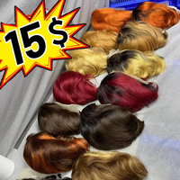 Promotion à 15 $ : Perruques Courtes en Cheveux Humains Pas Chères, Perruques Frontales 13x4 en Dentelle Complète, Cheveux Humains Vierges Bruts pour Femmes